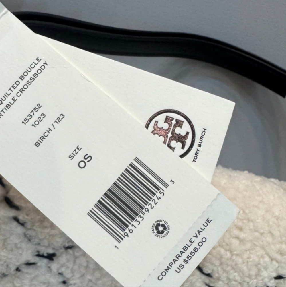 Tory Burch White and Black Quilted Bag NEW WITH TAGS! - Picture 7 of 9